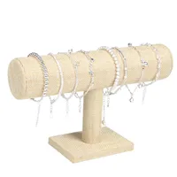 Jewelry Stand Linen Bracelet Display Chain Watch T-Bar Rack Organizer Hard Holder 221205
