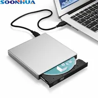 Autre électronique Soonhua Silver Thin USB2 0 DVD CD Drive externe avec un boîtier de boîtier en plastique durable Reco écrivain Reco pour ordinateur portable 221205
