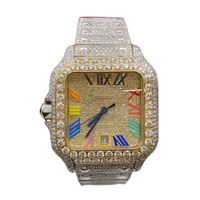 Wristwatches Custom rapper hip hop jewelry mens vvs diamonds watch iced out VVS1 watch for man and womenUWVU