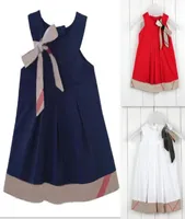 Summer Baby Girl Designer Dress Plaid Bowknot Ruffle Sleeveless Children Infant Kids Bow Sundress Princess Dresses6816674
