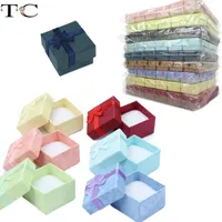 Jewelry Stand Ring Gift Box Organizer Paper Packaging Jewellry Store Container Earring 24pcsLot 221205