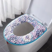 Toilet Seat Covers Winter Thick Cover Zipper Design Pad Skin-friendly And Comfortable Bathroom Accessories Beautiful Practical
