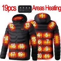 야외 재킷 후드 19 개 지역 가열 된 남성 방수 난방 파카 코트 조끼 전술을위한 따뜻한 겨울 221203