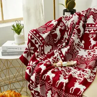 Blanket Nordic Christmas Throw Knitted Striped Tree Office Nap Leisure for Beds Sofa Cover Years Tapestry 221203