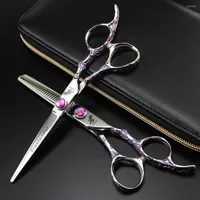 Titan Professional Barber Werkzeuge Haarschere lila Blume Pflaumenblüte Griff Friseurschere