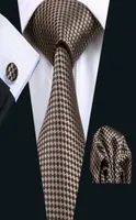 Selling Brand New Classic Check Grid Tie Dark Gray Jacquard Woven Silk Men039s Tie Necktie Fashion Tie D08334809267