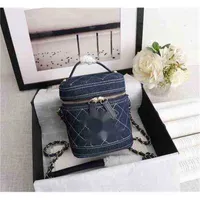 Handbags Cosmetic Bags & Cases Luxury Brand design 3071 Letter plaid woman's shoulder Chain CC bag denim lambskin Leather vint JID0 5EKJ