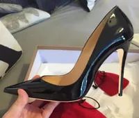 High Heel Designer Shoes Nude Heels Woman Pumps Brand Classic RedBottom Patent Leather Black Women SoKate 8Cm 12Cm9593744