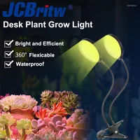 Grow Lights JCBritw LED Light Sun Like Full Spectrum Desk Clip On Lamp For Plants USB Plant Gooseneck Table Dimmable
