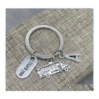 Key Rings Key Rings Guyin School Bus Driver Gift Thanksgiving Chain Thank You 20 Letter At Pendant Creative Couple Jewelry Keychain Ot2Pb