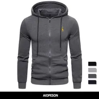 Mens Hoodies Sweatshirts AIOPESON Spring Streetwear Thick Fleece Hoody Men Fashion Brand Cotton Coats 221206