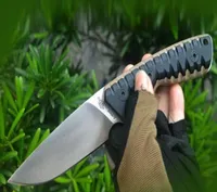 Miller Bros Top Quality Fixed Blade Couteau DC53 Blades CNC Black G10 Handle Couteaux Outdoor Camping Tactical Gear Vacuum Heat TreatM4039514