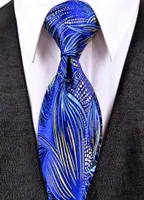 Handgefertigtes J22 Blumenmuster Royal Blue Yellow Herren Krawatten Krawatten 100 Seiden Jacquard gewebt Fashion Whole8629449