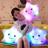Luminous Party Pillow 35X38cm Star Shaped Led Light Plush Cushion Valentine Day Kids Birthday Gifts Home Decoration