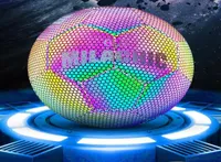 Karanlık futbolda toplar parlıyor Luminous futbollar holografi parlayan futbol topu açık hava oyuncakları kamera flaş yansıtıcı croma bal4671653