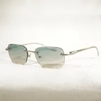 Sunglasses Pochromi Diamond Cut Rimless Vintag Leopard Gafas Retro Shades Men Goggles For Driving Clear Glasses Metal Eyewear