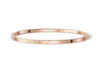 Liefde armband dunne kopie schroef sieraden ontwerpers armbanden roos goud platina armbanden bruiloft cadeau titanium staal volwassen 365 mm bakel5661482