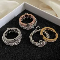 Designer Vivian Westwood Ring West Western Empress anel de dupla camada flash Saturno