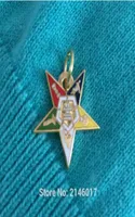10pcs Masonry Emaye Metal El Sanatları Altın Renk Doğu Yıldız Yıldızlı Pin Jewel Özel Masonik Kolye Charms7544176