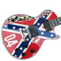 Lvybest Chinese Electric Guitar 04 Flag On Body Les Maple Top Gold Hardware Custom 6 Strings