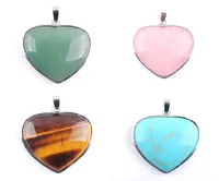 WOJIAER Love Heart Design Pendant Natural Jewelry Milky Way Blue Sand GemStone Female Valentine039s Day Gift BN3187874282