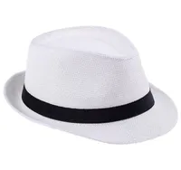 Sell Unisex Straw Panama Fedora Hats White Stingy Brim Casual Travel Caps ZDS18589871