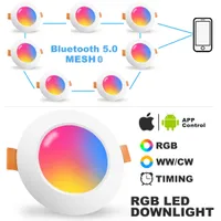 Downlights Work with Bluetooth Spot LED Recessed RGB Dimmable Smart Home foco Ceiling Light Spotlight Lamp Color Change Downlight 220V 110V T221206