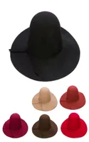 Autumn Winter Wide Brim Hats for Women Girls Children Vintage Wool Felt Bowler Fedoras Solid Floppy Cloche Parentchild Cap Hat2367068