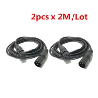 2pcs of 2 Meter 3 Pin XRL Signal DMX Cable male and female Metal Material for Stage Lighting DJ Party Par Lights Moving Head
