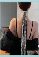 Headbands Jewelryfyuan Shine Full Rhinestone Hairpins For Women Bijoux Long Tassel Crystal Hair Aessories Wedding Banquet Jewelry 2579352