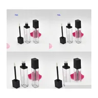 Packing Bottles 7Ml Clear Square Plastic Lip Gloss Tubes Empty Lipgloss Sample Container Cosmetic Glaze Packaging Bottle 373 N2 Drop Dhvv4