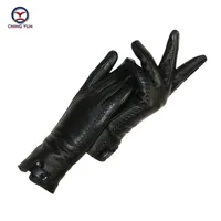 Five Fingers Gloves Womens Genuine Leather Winter Warm Fluff Woman Soft Female Rabbit Fur Lining Riveted Clasp Highquality Mittens 221205