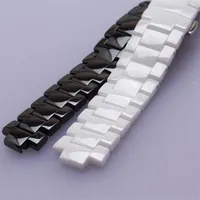 Convex ends Watchbands black white ceramic fit ar 1421 1426 wristwatch straps 22mm lug 11mm fashion mens accessories 19mm lug 10mm319O
