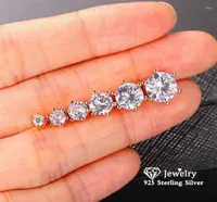 Orecchini per stalloni 6 per donne S925 Silver Shine Zircon Diamant Accessori per matrimoni orecchio Brincos Drop CCE5992123399