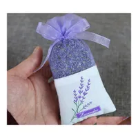 Pakowanie torebki fioletowa bawełna organza lawendowa torba saszetka scheta suszona pakiet kwiatu