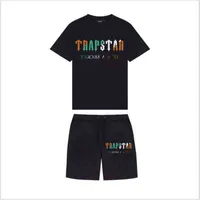 TRAPSTAR Tshirt and Shorts Men Sets Tracksuit Summer Basketball Jogging Sportswear Harajuku Short Sleeve Tops T Shirt Suit dy