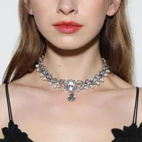 Choker Boho Style Collar Drop Crystal Retro Women's Pearl Pendant Fashion Boutique Short ClaVicle Necklace