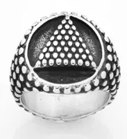 Fanssteel из нержавеющей стали панк -винтажные мужские или женские ювелирные изделия Masonry Dot Tirangle Round Ring Masonic Ring FSR14W145997447