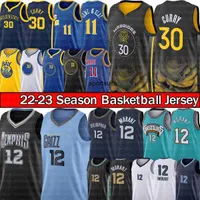 Vintage Ja Morant Stephen Curry Basketball Jersey Klay Thompson Golden States City Men Warriores''Memphises Vancouver Grizzlie 2022 23 Shirt