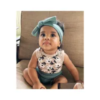 Clothing Sets Imcute Birthdays Gift Toddler Baby Girl Infant Kids Clothes Tops Flower Print Rainbow Bodysuit Shorts Headband Outfits Dhofl