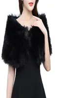 Black White Red Faux Rabbit Fur Shrug Women039s Faux Fur Shawls and Wraps Faux Fur Stole6475596
