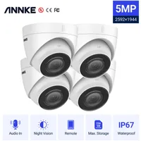 IP -camera's Annke 4PCS HD 5MP POE -beveiligingscamera's met audio in Outdoor indoor weerbestendig netwerkcamera's Kit TF -kaartopslagondersteuning T221205