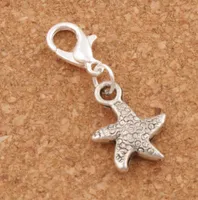 Dancing Flake Star Starfish Sea Charms 100pcslot 127x295mm Antique Silver Heart Floating Lobster Clasps For Glass Living C1235785208