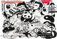 101 PCS Zwart -witte sticker Snowboardauto Styling Sleigh Box Bagage Koelkast speelgoed Vinyl Decal Home Decor Diy Cool Stickers1220111
