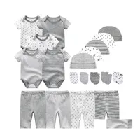 Clothing Sets Unisex Born Baby Boy Clothes Bodysuitshatsgloves Girl Cotton Clothing Sets Lj201223 Drop Delivery Kids Maternity Dhm3B