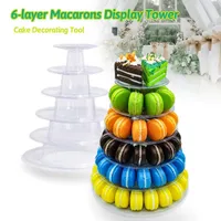 Bakeware Tools 4-9 Inch 6-Laye Macaron Display Stand Cake Cupcake Tower Rack Tray Bases For Desserts Table Wedding Stands Tool Decor