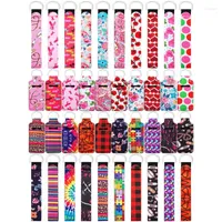 Keychains 40pcs Chapstick Holder Wristlet Keychain Lanyards Lip Pouch Protective Cases Vibrant Colors For Girls Women