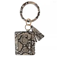 Keychains Fashion Colorido Multiful Keychain Key Ring Tarjeta cuadrada Billetera PU Cuero o con bolsas de pulsera a juego para mujeres chicas