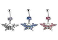 D0141 Butterfly Belly Dear Button Ring Mix Colors012347497570