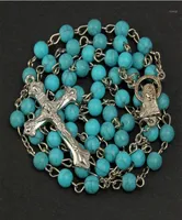 Pendant Necklaces 6MM Loose Item Rosary Necklace Star Santa Maria Prays Cross Rose Christmas Gifts9487017